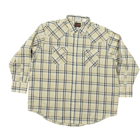 Plains Men's 2XL Multicolor Cotton Blend Button-Up Shirt Pearl Snap Western - Picture 1 of 8